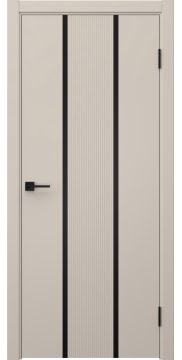 Межкомнатная дверь Соло 16 эмаль мокко, черный молдинг — 1307