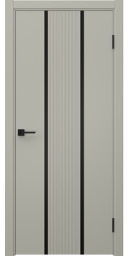 Межкомнатная дверь Соло 16 эмаль RAL 7044, черный молдинг — 1300