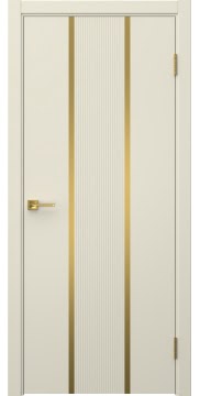 Межкомнатная дверь Соло 16 эмаль RAL 9001, золотой молдинг — 1302
