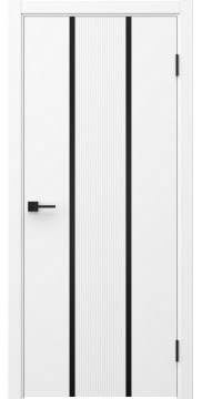 Межкомнатная дверь Соло 16 эмаль белая, черный молдинг — 0787