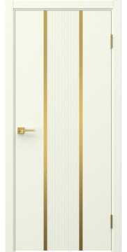 Межкомнатная дверь Соло 16 эмаль RAL 9010, золотой молдинг — 1303