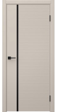 Межкомнатная дверь Соло 18 эмаль мокко, черный молдинг — 1321