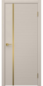 Межкомнатная дверь Соло 18 эмаль мокко, золотой молдинг — 1320