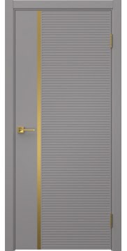 Межкомнатная дверь Соло 18 эмаль RAL 7036, золотой молдинг — 1312