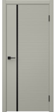 Межкомнатная дверь Соло 18 эмаль RAL 7044, черный молдинг — 1314