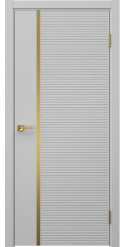 Межкомнатная дверь Соло 18 эмаль RAL 7047, золотой молдинг — 1315