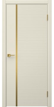 Межкомнатная дверь Соло 18 эмаль RAL 9001, золотой молдинг — 1316