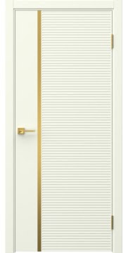 Межкомнатная дверь Соло 18 эмаль RAL 9010, золотой молдинг — 1317