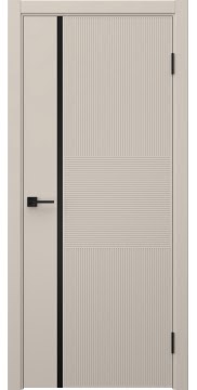 Межкомнатная дверь Соло 19 эмаль мокко, черный молдинг — 1332