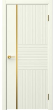 Межкомнатная дверь Соло 19 эмаль RAL 9010, золотой молдинг — 1328