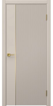 Межкомнатная дверь Соло 20 эмаль мокко, золотой молдинг — 1355