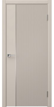 Межкомнатная дверь Соло 20 эмаль мокко, молдинг серебро — 1356