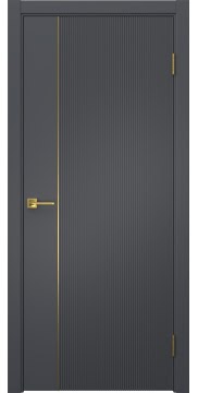 Межкомнатная дверь Соло 20 эмаль RAL 7012, золотой молдинг — 1339