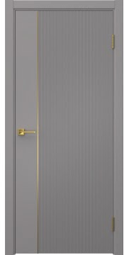 Межкомнатная дверь Соло 20 эмаль RAL 7036, золотой молдинг — 1341