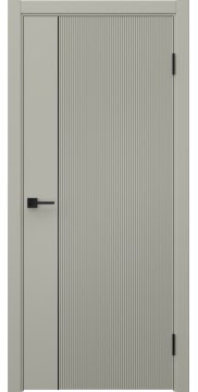 Межкомнатная дверь Соло 20 эмаль RAL 7044, черный молдинг — 1345