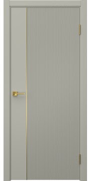 Межкомнатная дверь Соло 20 эмаль RAL 7044, золотой молдинг — 1343