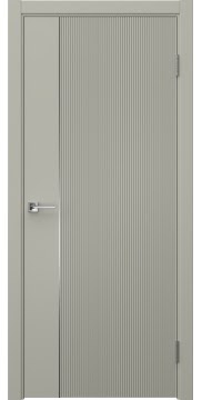 Межкомнатная дверь Соло 20 эмаль RAL 7044, молдинг серебро — 1344