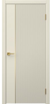 Межкомнатная дверь Соло 20 эмаль RAL 9001, золотой молдинг — 1348