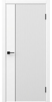 Межкомнатная дверь Соло 20 эмаль белая, черный молдинг — 0821