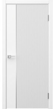 Межкомнатная дверь Соло 20 эмаль белая, молдинг серебро — 1354