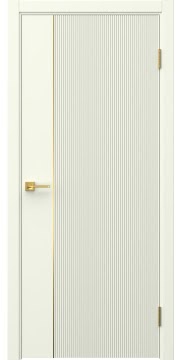 Межкомнатная дверь Соло 20 эмаль RAL 9010, золотой молдинг — 1350