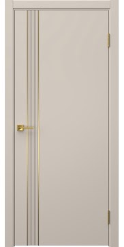 Межкомнатная дверь Соло 21 эмаль мокко, золотой молдинг — 1374