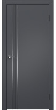 Межкомнатная дверь Соло 21 эмаль графит, молдинг серебро — 1359