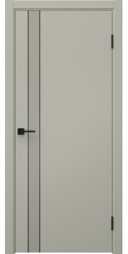 Межкомнатная дверь Соло 21 эмаль RAL 7044, черный молдинг — 1364