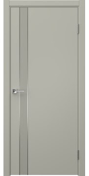 Дверь межкомнатная, Соло 21 (эмаль RAL 7044, молдинг серебро)