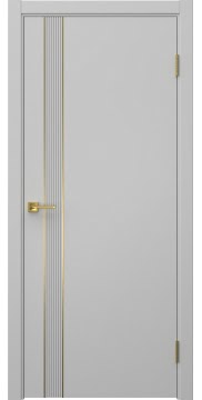 Межкомнатная дверь Соло 21 эмаль RAL 7047, золотой молдинг — 1365