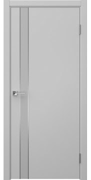 Межкомнатная дверь Соло 21 эмаль RAL 7047, молдинг серебро — 1366