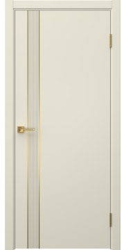 Межкомнатная дверь Соло 21 эмаль RAL 9001, золотой молдинг — 1367