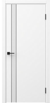 Межкомнатная дверь Соло 21 эмаль белая, черный молдинг — 0826