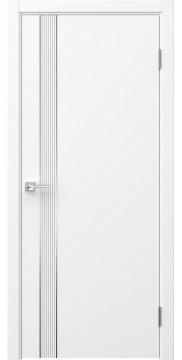 Межкомнатная дверь Соло 21 эмаль белая, молдинг серебро — 1373