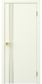 Межкомнатная дверь Соло 21 эмаль RAL 9010, золотой молдинг — 1369