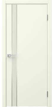 Межкомнатная дверь, Соло 21 (эмаль RAL 9010, молдинг серебро)