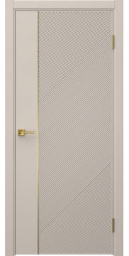 Межкомнатная дверь Соло 23 эмаль мокко, золотой молдинг — 1395