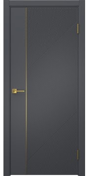 Межкомнатная дверь Соло 23 эмаль графит, золотой молдинг — 1379