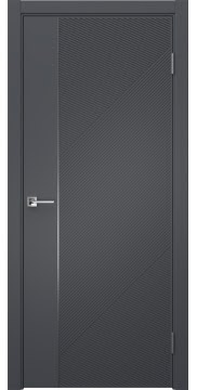 Межкомнатная дверь Соло 23 эмаль графит, молдинг серебро — 1380
