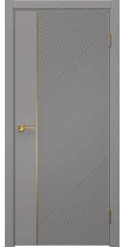 Межкомнатная дверь Соло 23 эмаль RAL 7036, золотой молдинг — 1381