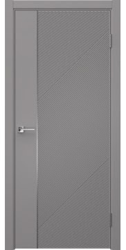 Межкомнатная дверь Соло 23 эмаль RAL 7036, молдинг серебро — 1382
