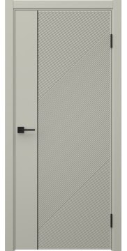 Межкомнатная дверь Соло 23 эмаль RAL 7044, черный молдинг — 1385