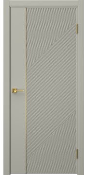 Межкомнатная дверь Соло 23 эмаль RAL 7044, золотой молдинг — 1383