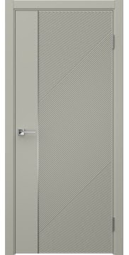 Межкомнатная дверь Соло 23 эмаль RAL 7044, молдинг серебро — 1384