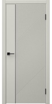 Межкомнатная дверь, Соло 23 ( светло-серая, лакобель черный)