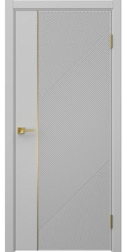 Межкомнатная дверь Соло 23 эмаль RAL 7047, золотой молдинг — 1386