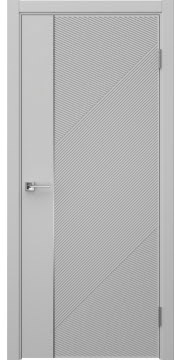 Межкомнатная дверь Соло 23 эмаль RAL 7047, молдинг серебро — 1387