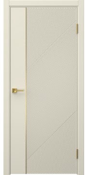 Межкомнатная дверь Соло 23 эмаль RAL 9001, золотой молдинг — 1388