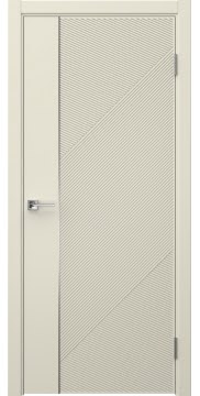 Межкомнатная дверь Соло 23 эмаль RAL 9001, молдинг серебро — 1389