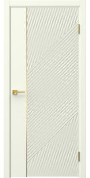 Межкомнатная дверь Соло 23 эмаль RAL 9010, золотой молдинг — 1390